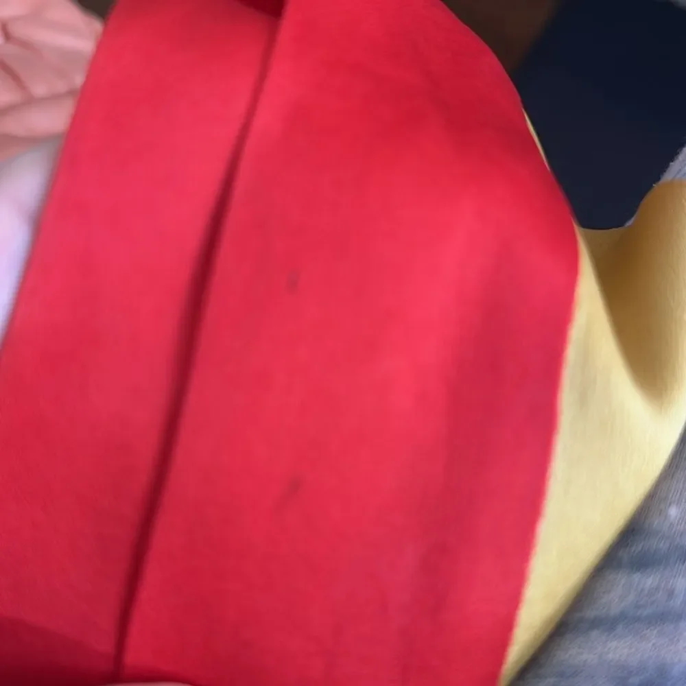 Vintage 50s/60s gold & tomato‎ red satin neck scarf
